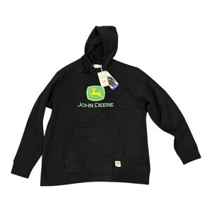 John Deere Black and Green Logo Hoodie Authentic hologram.